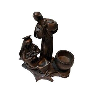 Partylite Bronze Holy Night Nativity Tealight/Votive Candle Holder Christmas**
